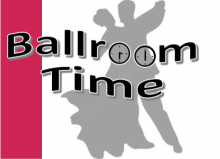 Ballroom Time logo with silhouette of couple dancing
