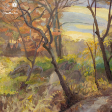 Painting of woods in autumn