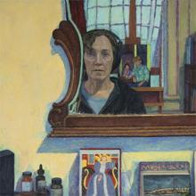 A portrait of a woman in a mirror