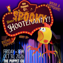 Hootenanny graphic with rubber chicken