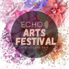 Echo Arts graphic: red, pink, purple, orange flowers.