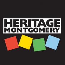 Heritage Montgomery logo - name over four squares (red, yellow, green, and blue)