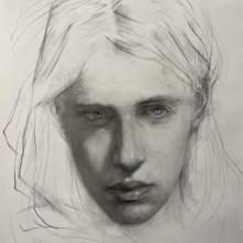 sketch of woman's face